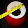 Oil Lamp Shade Red Globe Rayo style Glass Vianna France, bright red exterior with a white interior lining and a rounded globe shape, Postage Available or Collection Image 6