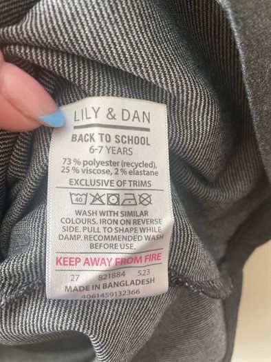Lily & Dan soft grey pinafore (age 6-7)