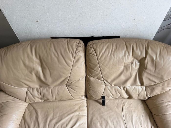 Free!- 3 seater sofa real leather hardwood