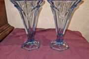 Pair of Antique Art Deco Czech Stolzle/Hermanova Hut Glass vases