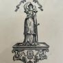 Antique Ironstone Scale Plate Lady Justice from a Victorian Grocer's Balance 1860s Image 2