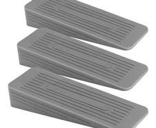 Door Stoppers for Floor Anti-Skid, Durable, and Heavy Duty Rubber Door Stops | Ideal for All Types of Surfaces Door Wedges Indoors Grey, Pack of 3