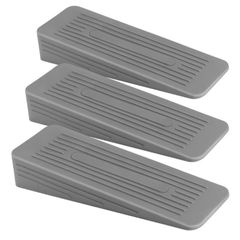 Door Stoppers for Floor Anti-Skid, Durable, and Heavy Duty Rubber Door Stops | Ideal for All Types of Surfaces Door Wedges Indoors Grey, Pack of 3