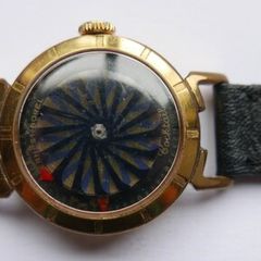Vintage Ernest Borel Kaleidoscope Gold Plated Skeleton Hypnotize Dial Swiss Manual Wind Ladies Watch (works well)