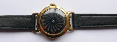 Vintage Ernest Borel Kaleidoscope Gold Plated Skeleton Hypnotize Dial Swiss Manual Wind Ladies Watch (works well)