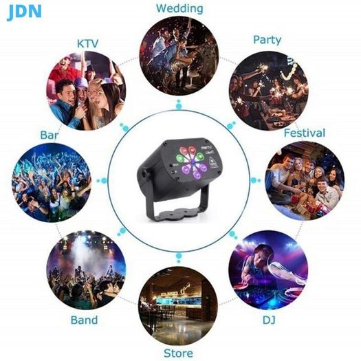 Laser Projector Lights RGB UV DJ Disco Stage Party Lights for Christmas Halloween Birthday Weddin