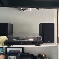 record player and speakers