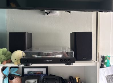 record player and speakers