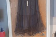 Per Uno Silver Grey  With A Tulle  Outerlayer - 2 Layer Skirt.  S. 14L.    B.N.W.T