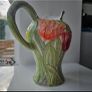 Vintage Fitz & Floyd Omnibus ceramic tulip pitcher 64oz Image 5