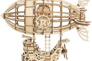 Wooden Puzzle 3D Jigsaw Mechanical Model Construction Toys Gift for Kids 14 Years Old and Up (Airship)