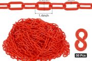 120 m Plastic Barrier Chain 50 Links  Decorative   Red