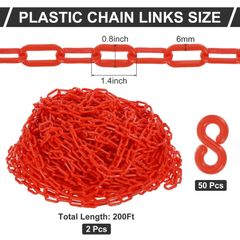 120 m Plastic Barrier Chain 50 Links  Decorative   Red