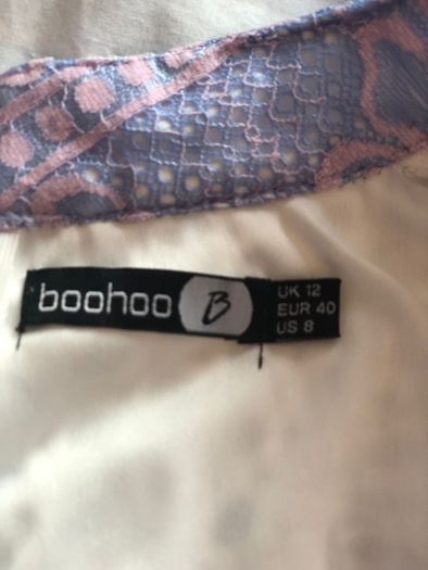 Boohoo Purple & White Dress