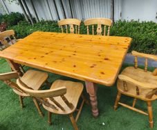 Wooden Table   6 chairs