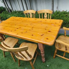 Wooden Table   6 chairs
