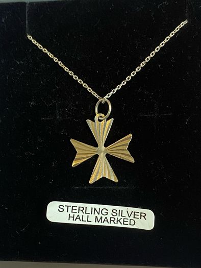 Silver cross on 925 chain