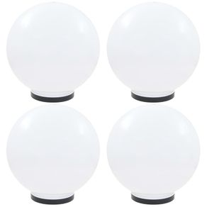 LED Bowl Lamps 4 pcs Spherical 40 cm PMMA