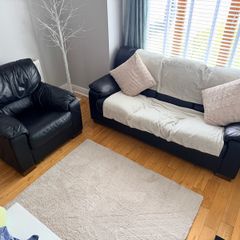 Leather Couch High Quality (Black)