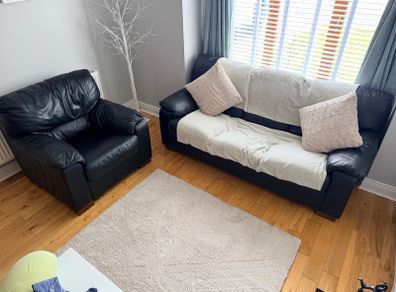 Leather Couch High Quality (Black)