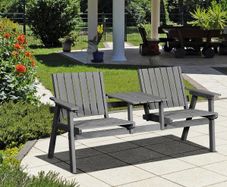 2-Seater Wooden Garden Bench with Table