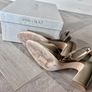 Jimmy Choo Miranda 85 Gold Metallic Block Heels Size 37 - Box Inc. Image 3