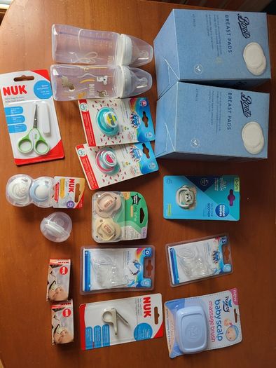 Brand New Baby Bundle (0-6m) - NUK Bottles, Soothers, Breast Pads & Accessories
