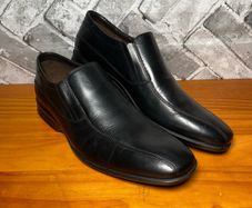 NWOB Clarks Gadwell Stride Mens Black Leather Slip-On Loafers UK10