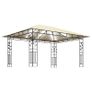 Gazebo with Mosquito Net and String Lights 4x3x2.73 m Cream 180 g/m Sq Image 3