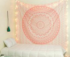 NEW SALE | Rose Gold Elephant Mandala Tapestry For Bedroom- Aesthetic Tapestry - Indie Wall Tapestry Hippie Room Decor - Boho Tapestrys -Trippy Small Tapestry Wall Hanging 30x40 Inches