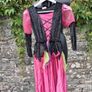 Multi Coloured Pink & Black Witch Costume & Witch Hat Image 2