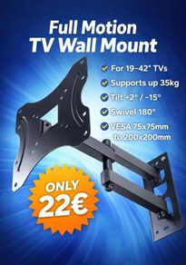 TV Wall Mount Bracket Arm Tilt Swivel 19-42"