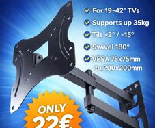 TV Wall Mount Bracket Arm Tilt Swivel 19-42"