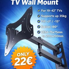 TV Wall Mount Bracket Arm Tilt Swivel 19-42"