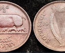 [#2149] - Ireland 1937 | Irish 1/2d | Irish Half Penny | Sow | KM.2 | High Grade