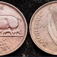 [#2149] - Ireland 1937 | Irish 1/2d | Irish Half Penny | Sow | KM.2 | High Grade