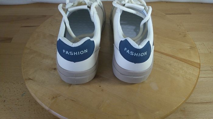 New Fashionsport White & Blue Platform Trainers Sneakers EU 40 / UK / Ire 6.5