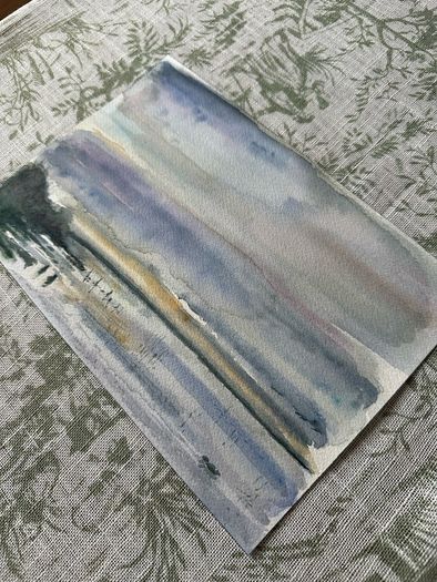 Watercolour - Lough Ree in winter