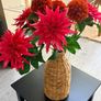 Wicker vase and faux flowers Image 2