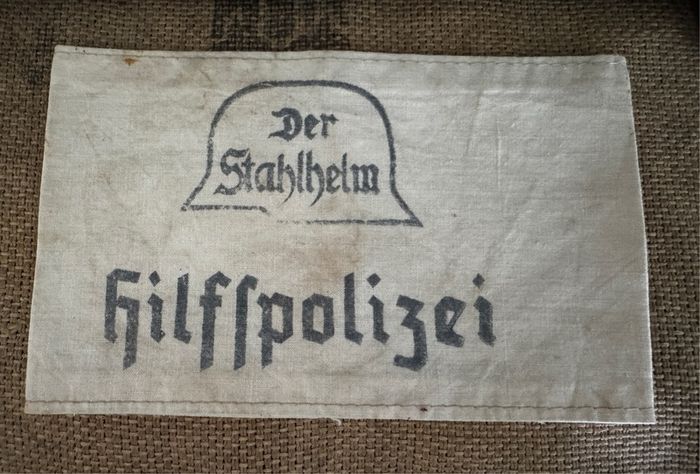 WW2 Rarely seen German Hilfspolizei Police armband