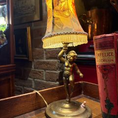 French Brass Cherub Lamp