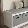 Three-Drawer Shoe Storage Bench, with Padded Top Seat - White Image 6