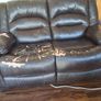 Brown 2 seater reclining couch. Image 2