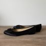 Ladies black satin pumps Image 2
