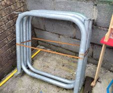 galvanised bike rack hoop bridges.