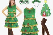 5-Piece christmas tree tostume set for women