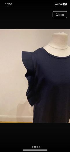 Cos navy fancy sleeve top size 10