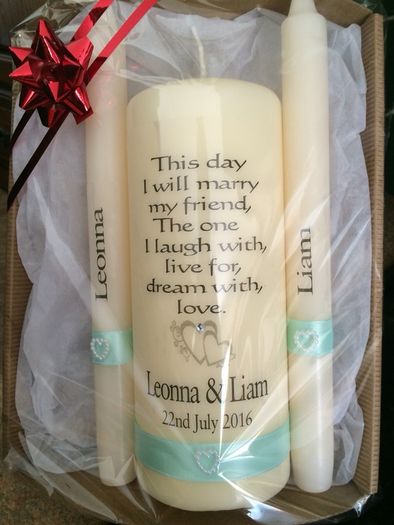 Personalised wedding unity candles