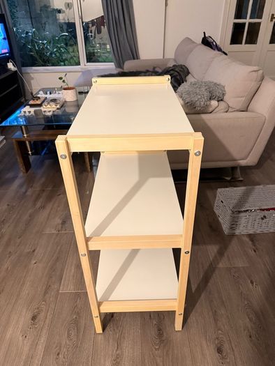 IKEA EKENABBEN 3 Tier Shelving Unit Wood & White
