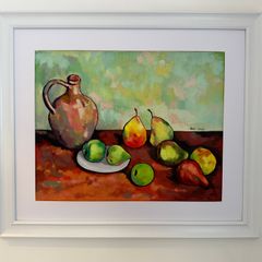 Still-life Oil painting in white frame